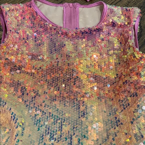 Sparkling Rainbow Sequin Dress with Bow - Picture 2 of 5